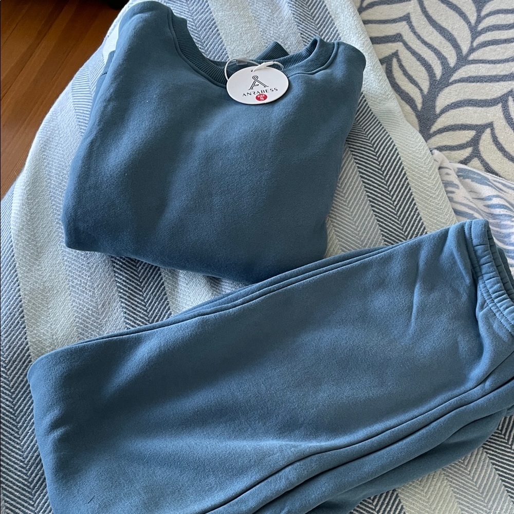 NWT Anrabess Blue Women's Two Piece Lounge Set